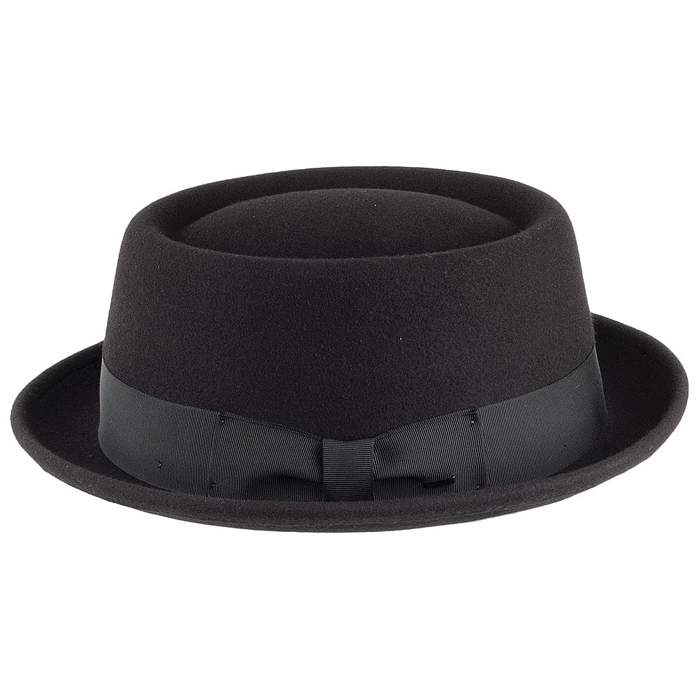 Bailey Hats Darron Crushable Water Repellent Wool Felt Pork Pie Hat - Black