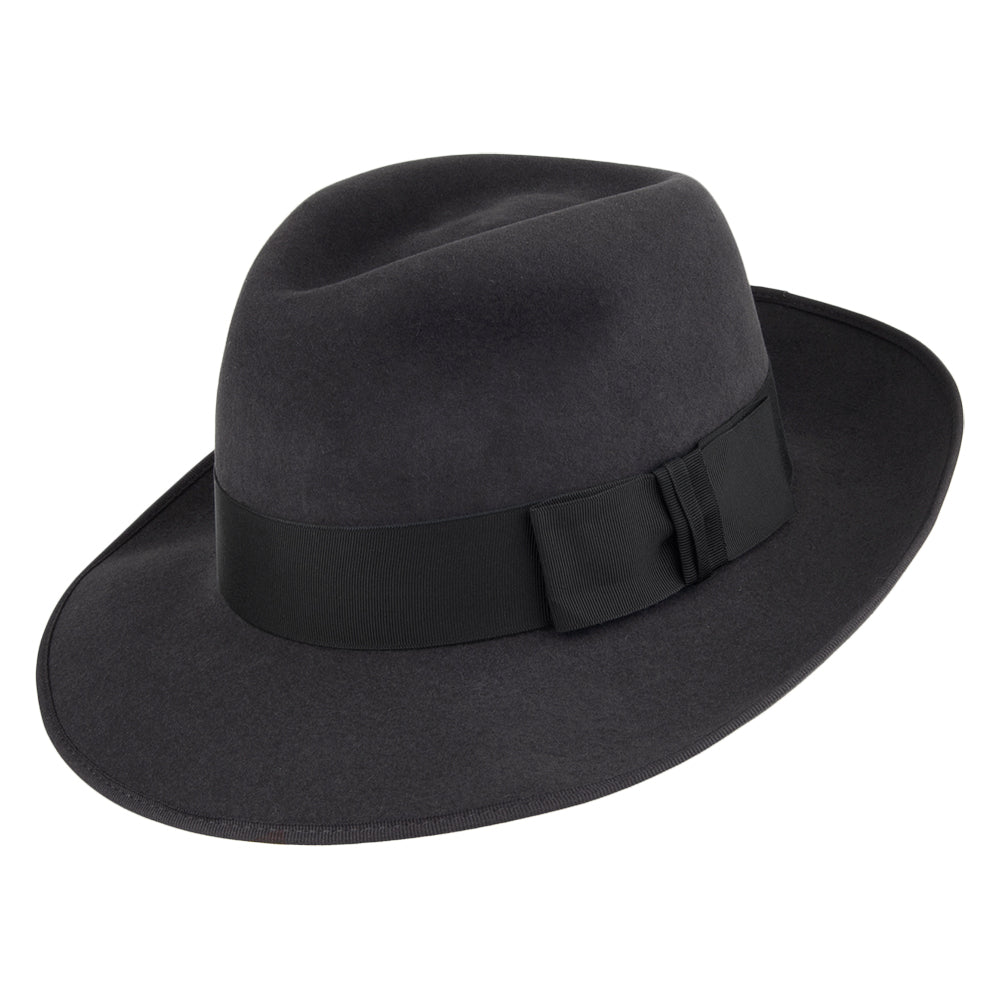 Christys Hats Gangster Fur Felt Fedora Hat - Charcoal – Village Hats