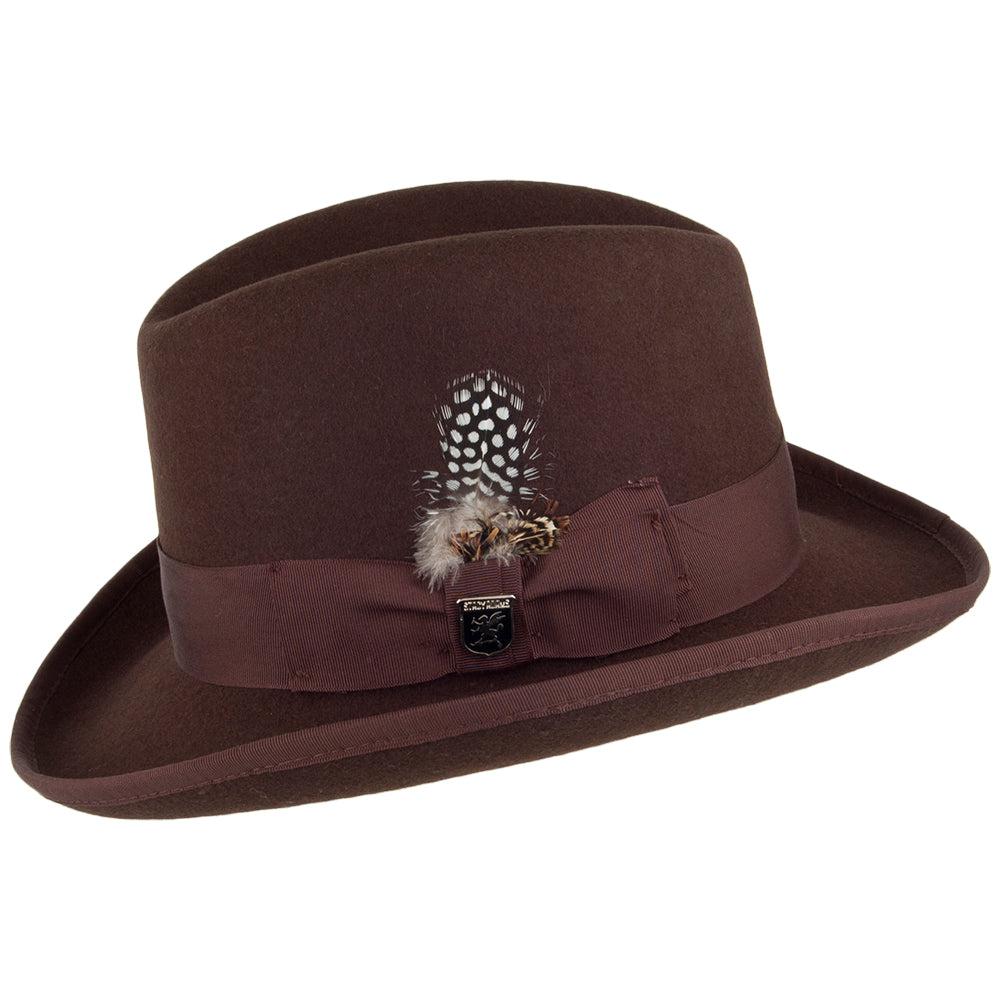 Stacy Adams Hats Wool Felt Homburg - Brown