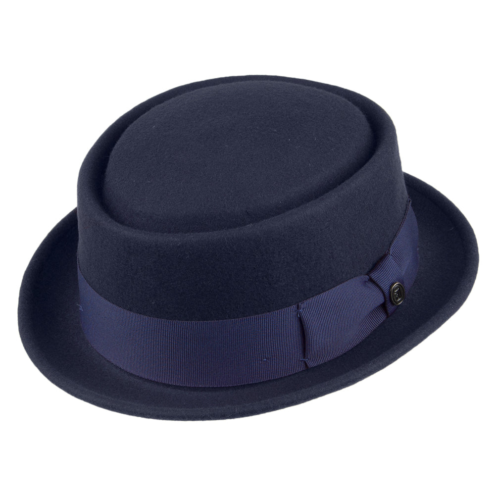 Jaxon & James Crushable Wool Pork Pie Hat - Navy Blue