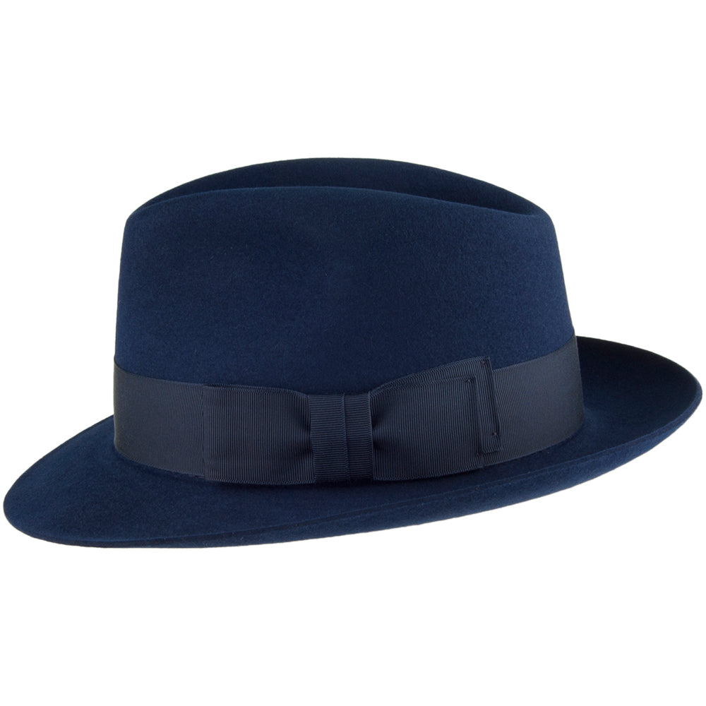 Christys Hats Bond Fur Felt Trilby Hat - Blue