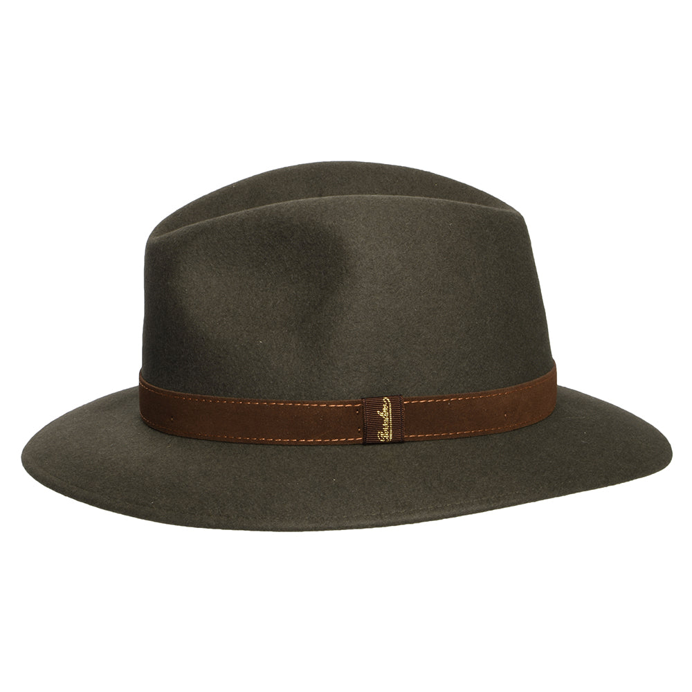 Borsalino Fur Felt Crushable Safari Fedora Hat - Sage