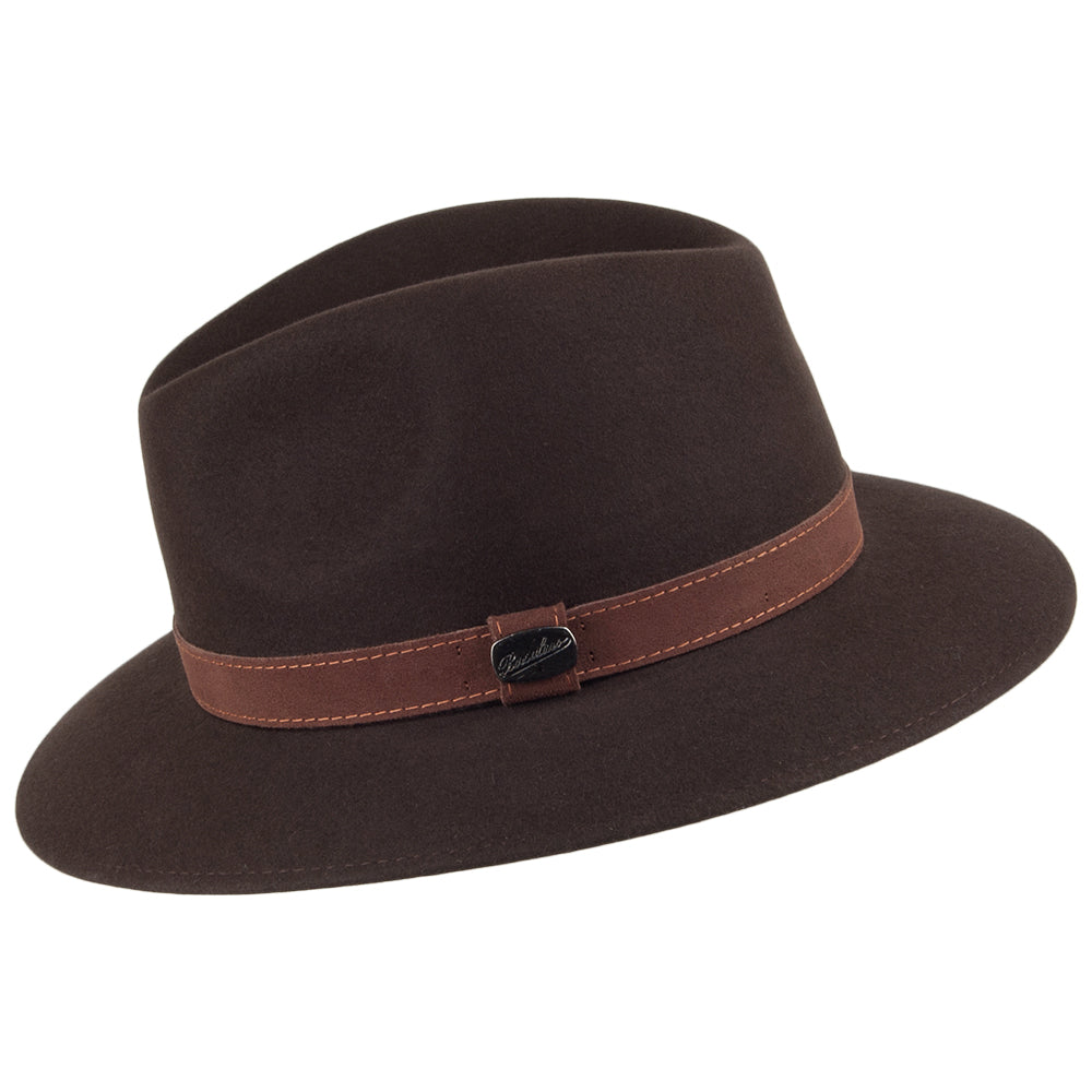 Borsalino Classic Fur Felt Crushable Safari Fedora - Brown