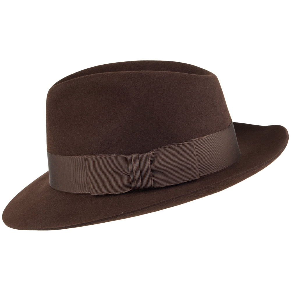 Christys Hats Knightsbridge Fur Felt Fedora - Brown