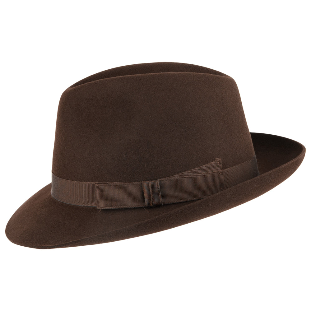 Christys Hats Epsom Fur Felt Fedora - Brown