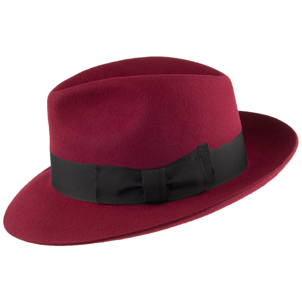 Denton Hats Mayfair Wool Felt Fedora - Maroon