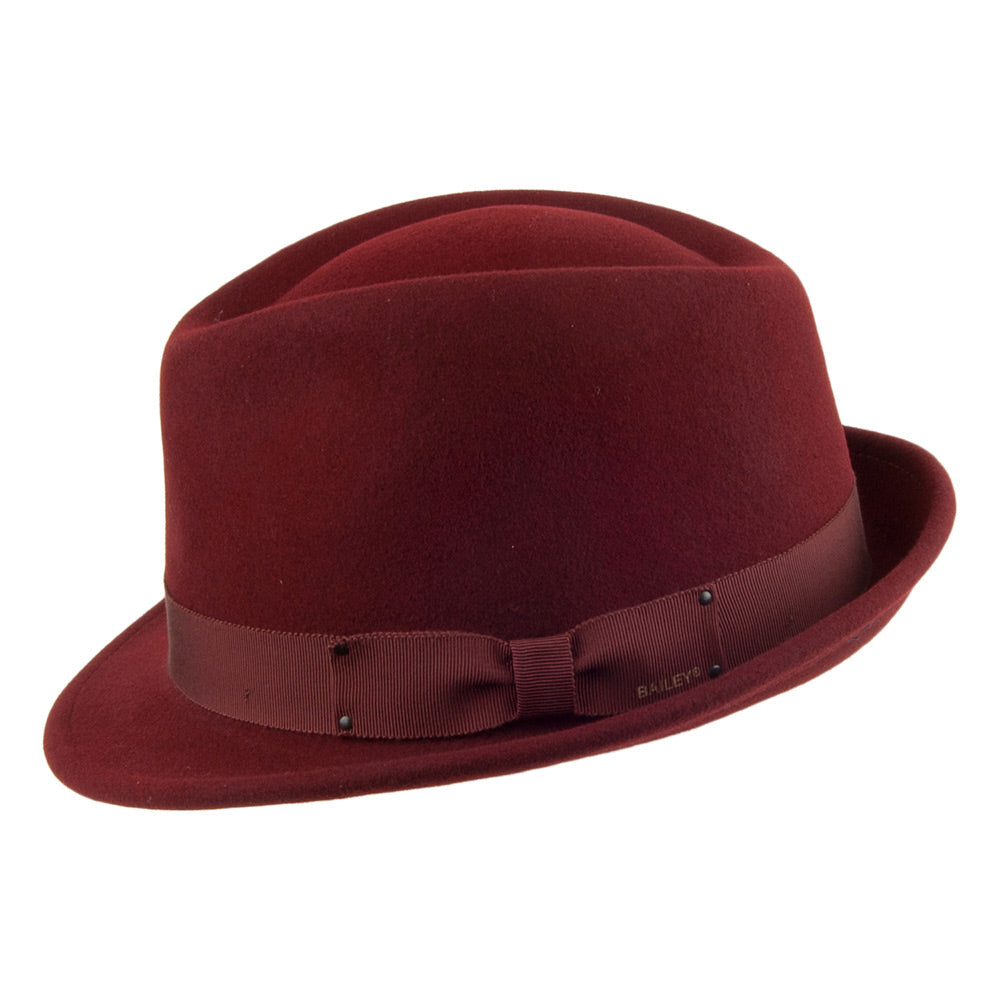 Bailey Hats Wynn Crushable Trilby - Oxblood