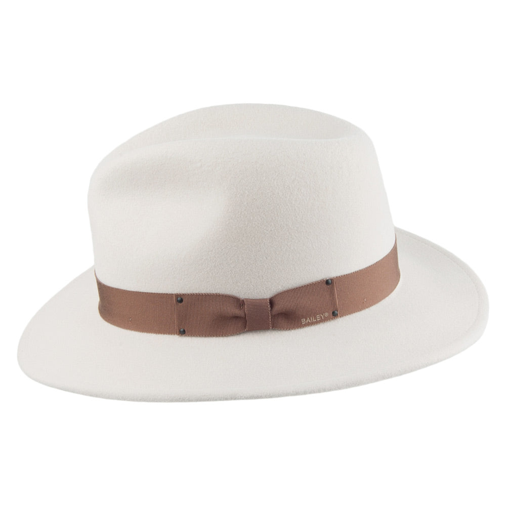 Bailey Hats Curtis Crushable Water Repellent Wool Felt Fedora Hat - Cream