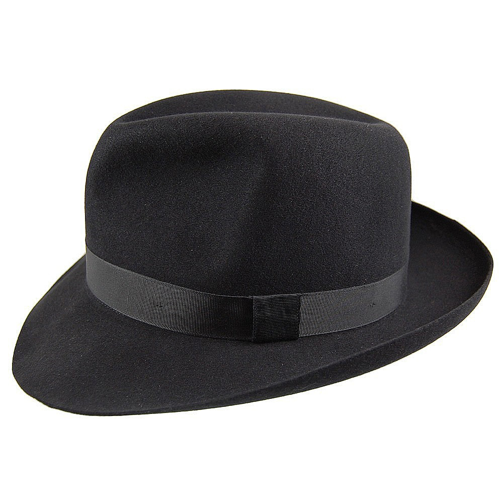 Christys Hats Foldaway Fur Felt Fedora - Black