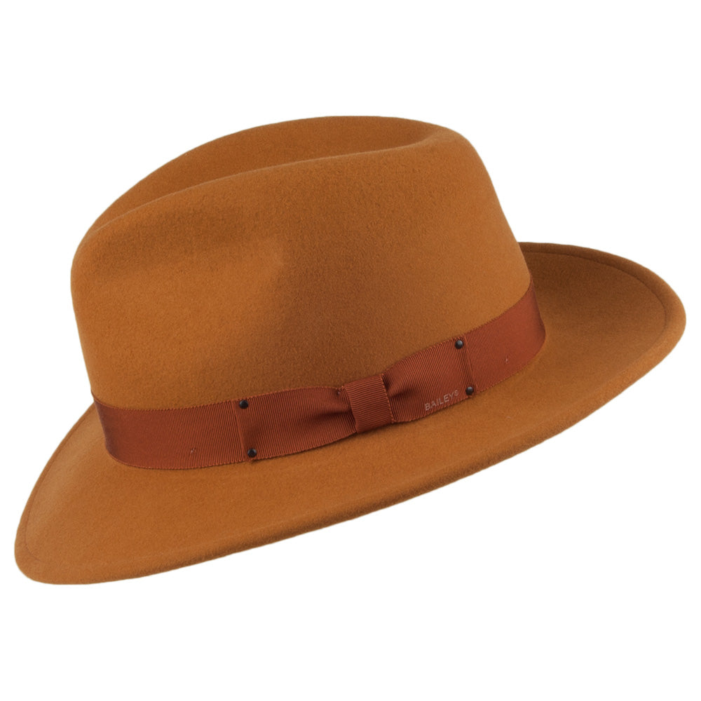 Bailey Hats Curtis Crushable Water Repellent Wool Felt Fedora Hat - Tan