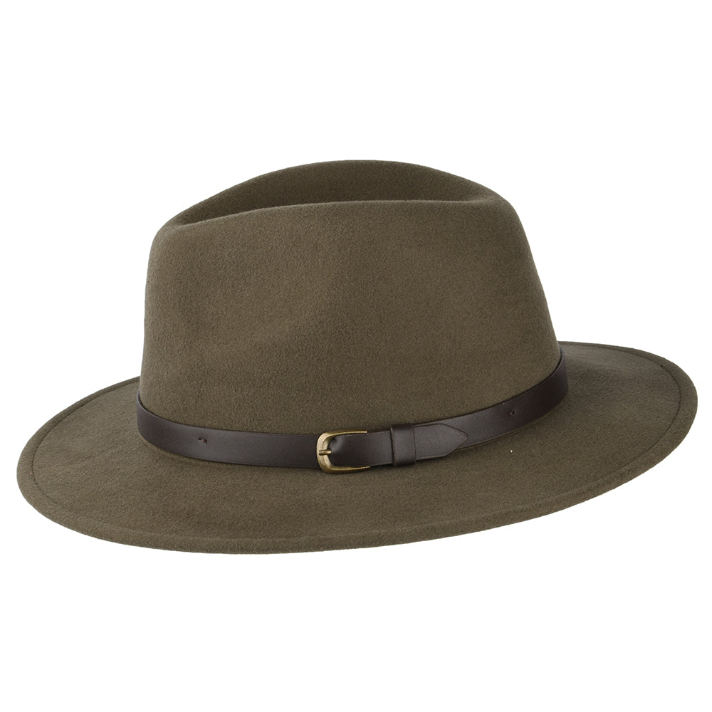 Failsworth Hats Adventurer Showerproof Fedora Hat - Olive