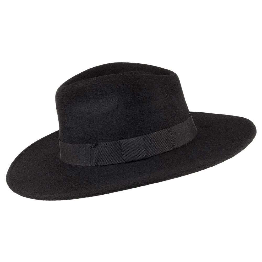 Jaxon & James The Author Wide Brim Fedora Hat - Black