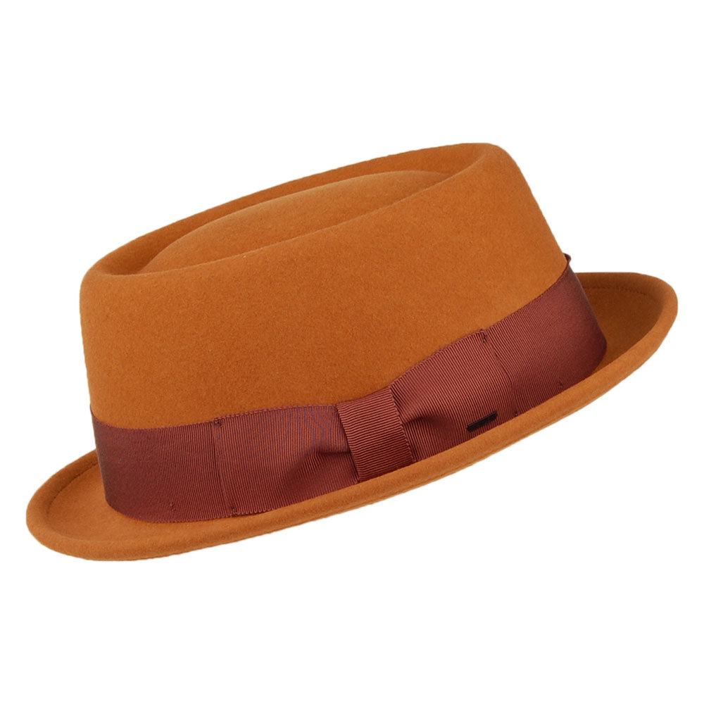 Bailey Hats Darron Crushable Water Repellent Wool Felt Pork Pie Hat - Caramel