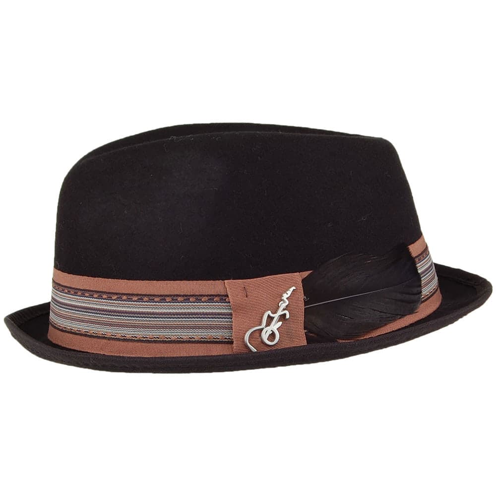 Carlos Santana Stage Wool Felt Trilby Hat - Black