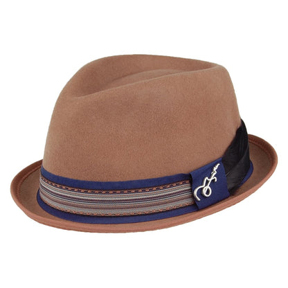 Carlos Santana Stage Wool Felt Trilby Hat - Tan