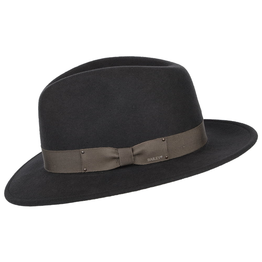 Bailey Hats Curtis Crushable Water Repellent Wool Felt Fedora Hat - Grey