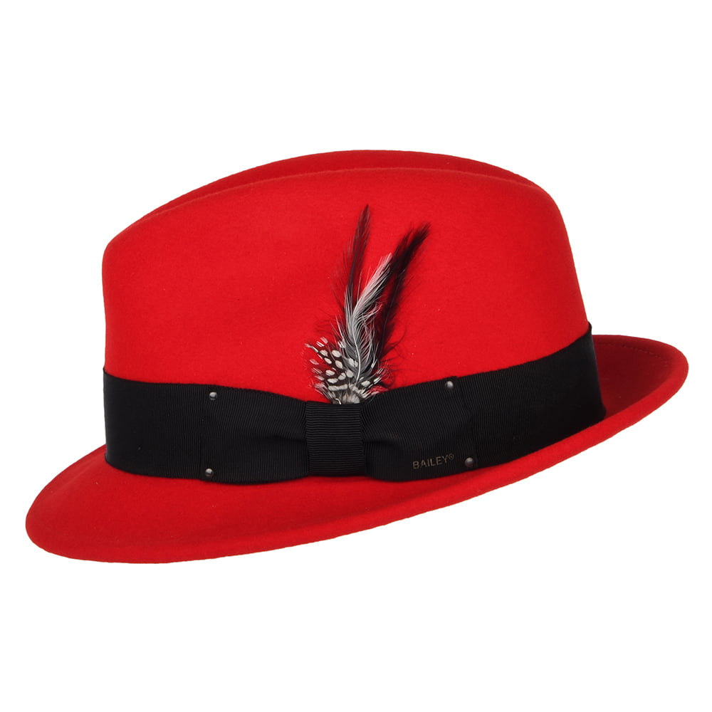 Bailey Hats Tino Crushable Trilby Hat - Red