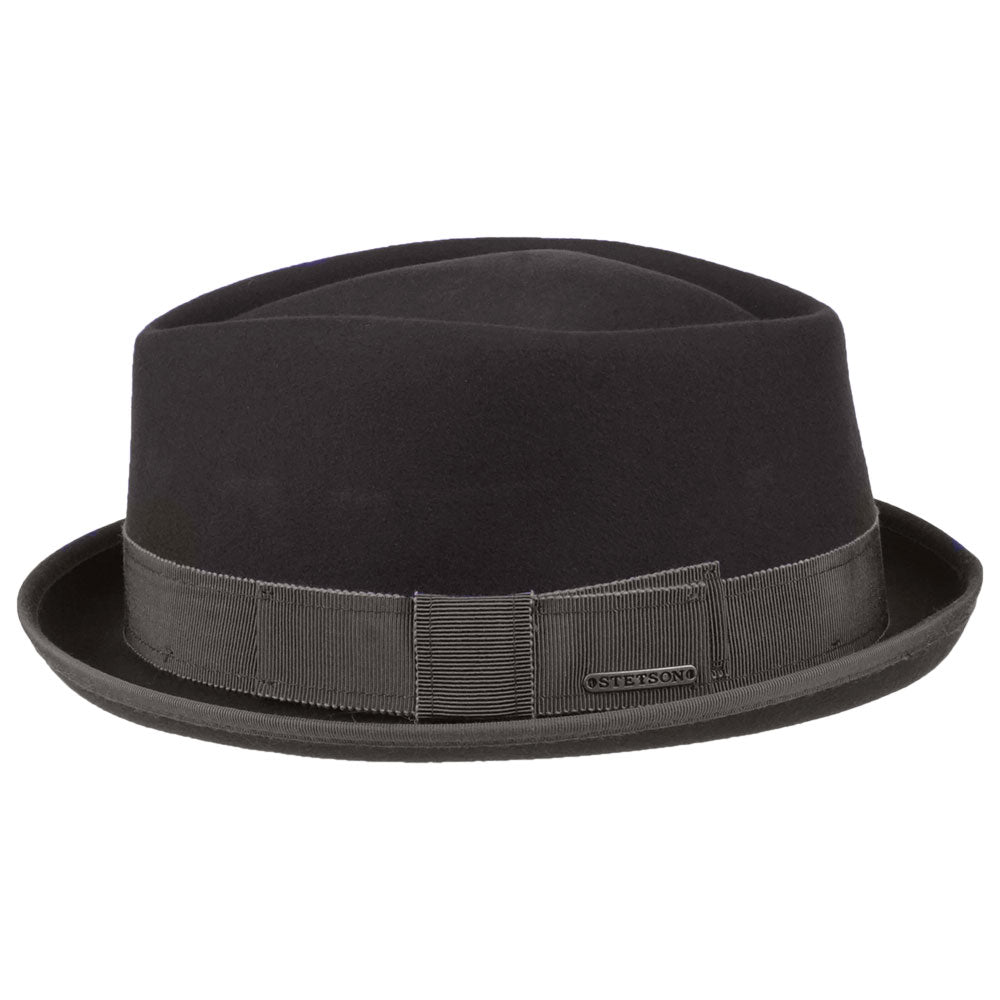 Stetson Hats Wool-Cashmere Diamond Crown Pork Pie Hat - Brown