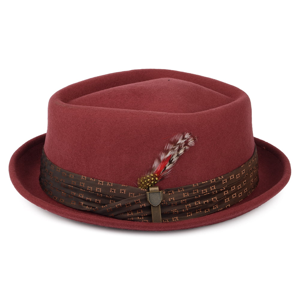 Brixton Hats Stout Wool Felt Pork Pie Hat - Brick Red