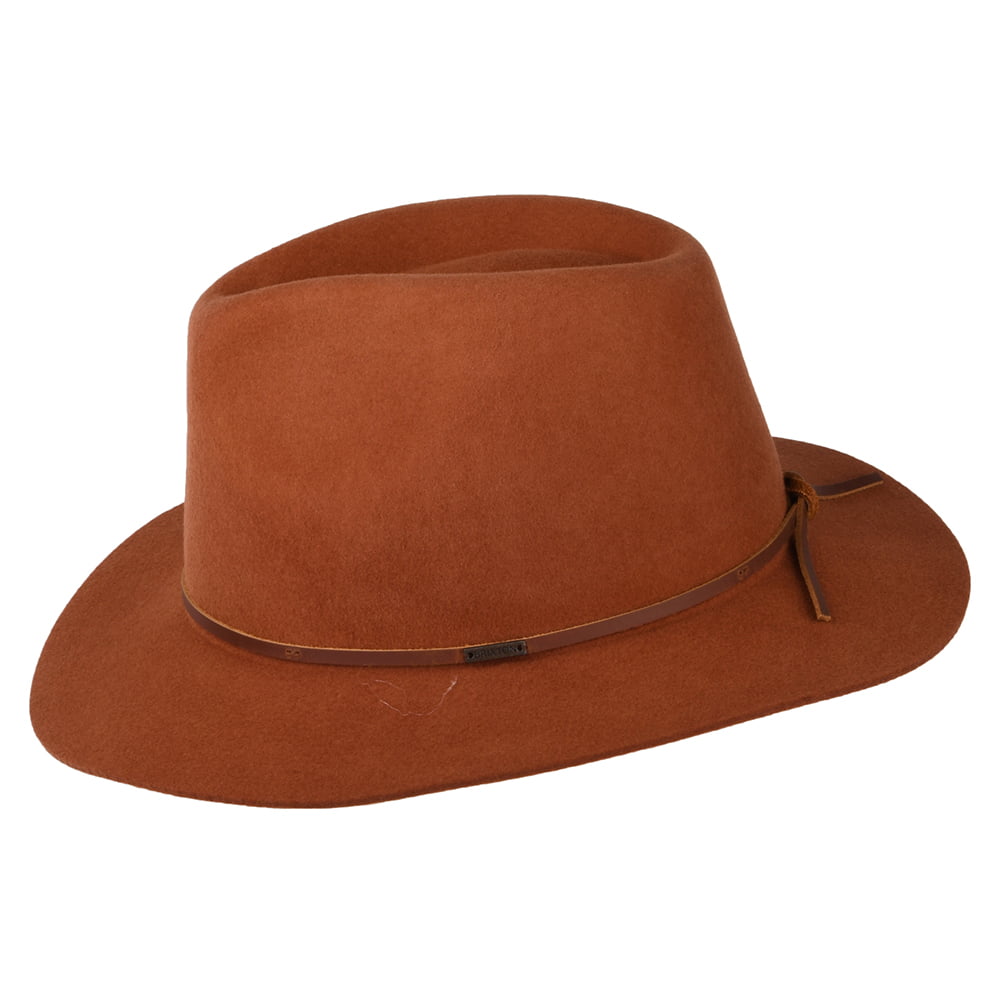 Brixton Hats Wesley Wool Felt Fedora Hat - Caramel