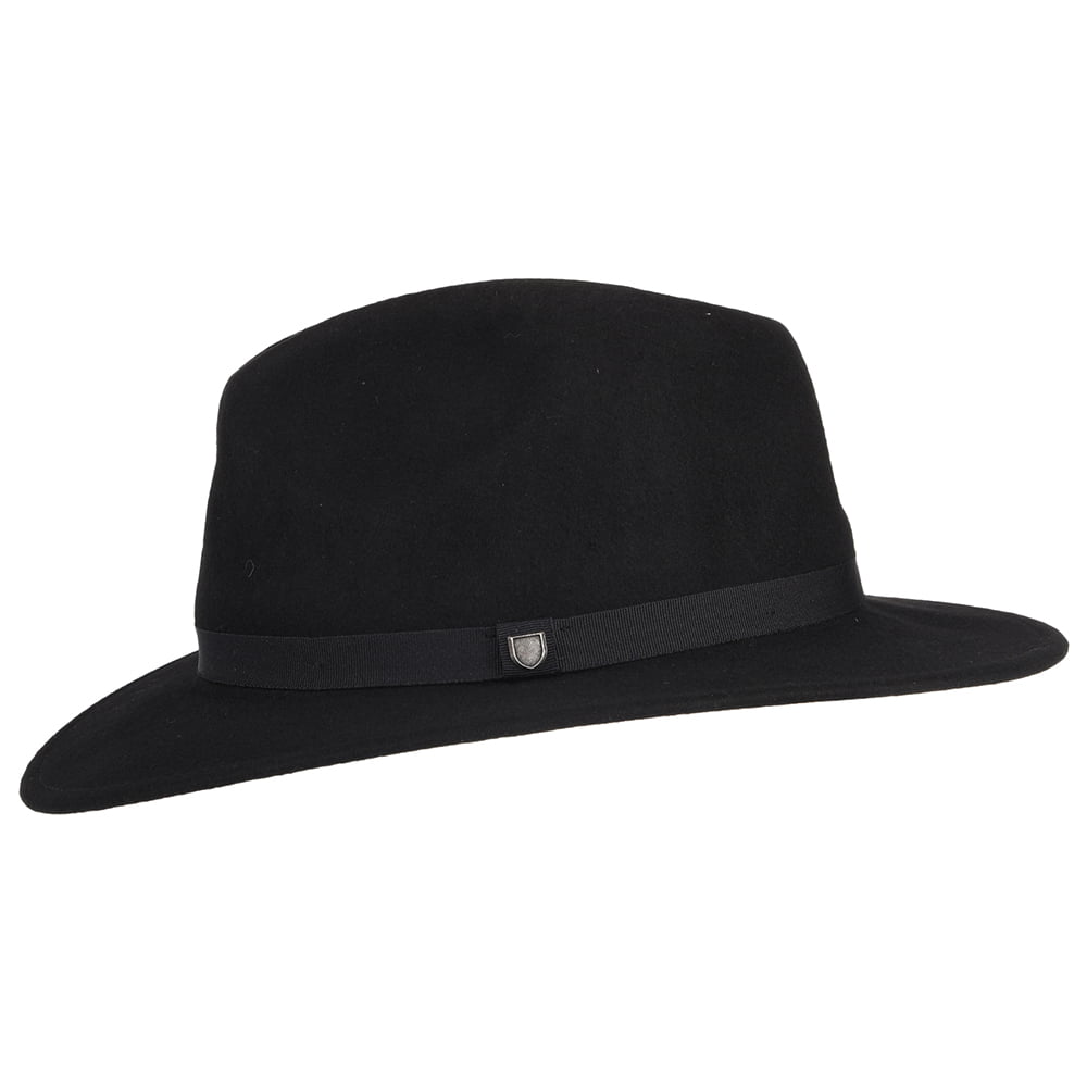 Brixton Hats Messer Packable Wool Felt Fedora Hat - Black