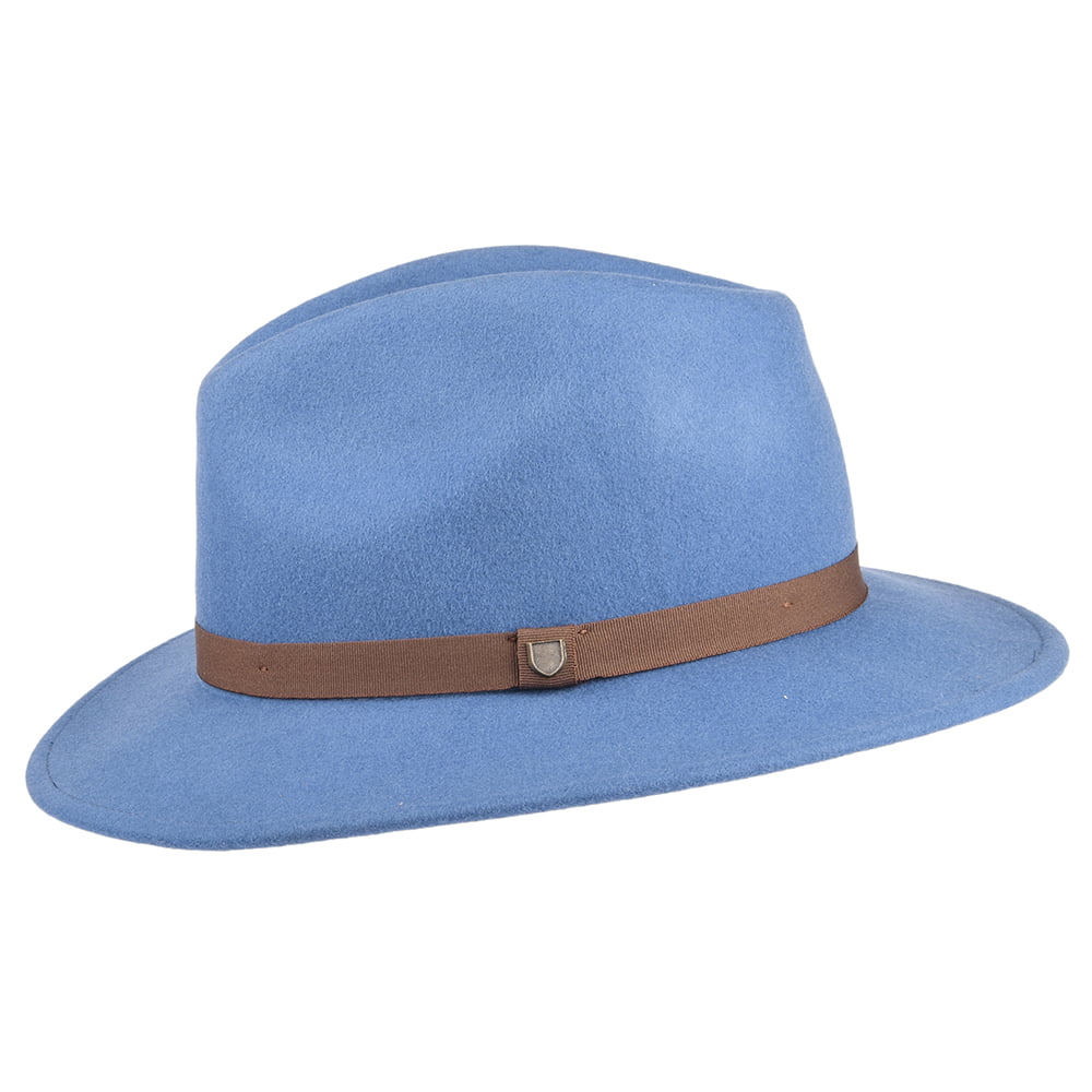 Brixton Hats Messer Packable Wool Felt Fedora Hat - Slate Blue