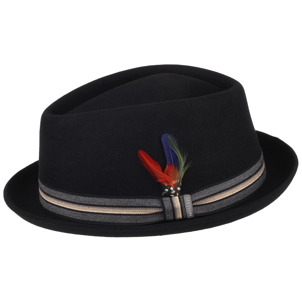 Stetson Hats Diamond Wool Felt Trilby Hat - Black