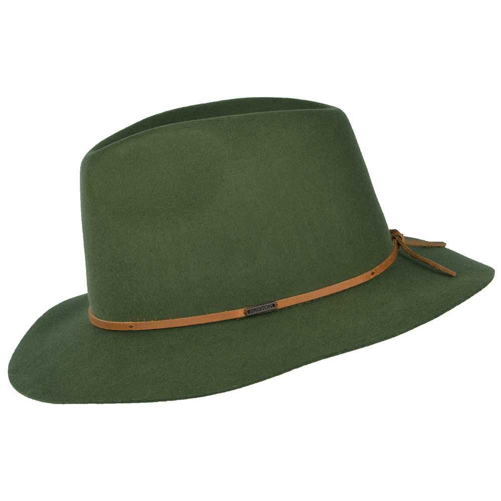 Brixton Hats Wesley Wool Felt Fedora Hat - Olive