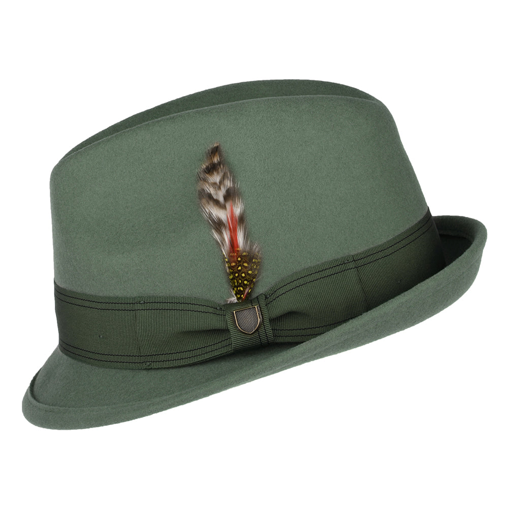 Brixton Hats Gain Wool Felt Trilby Hat - Light Olive