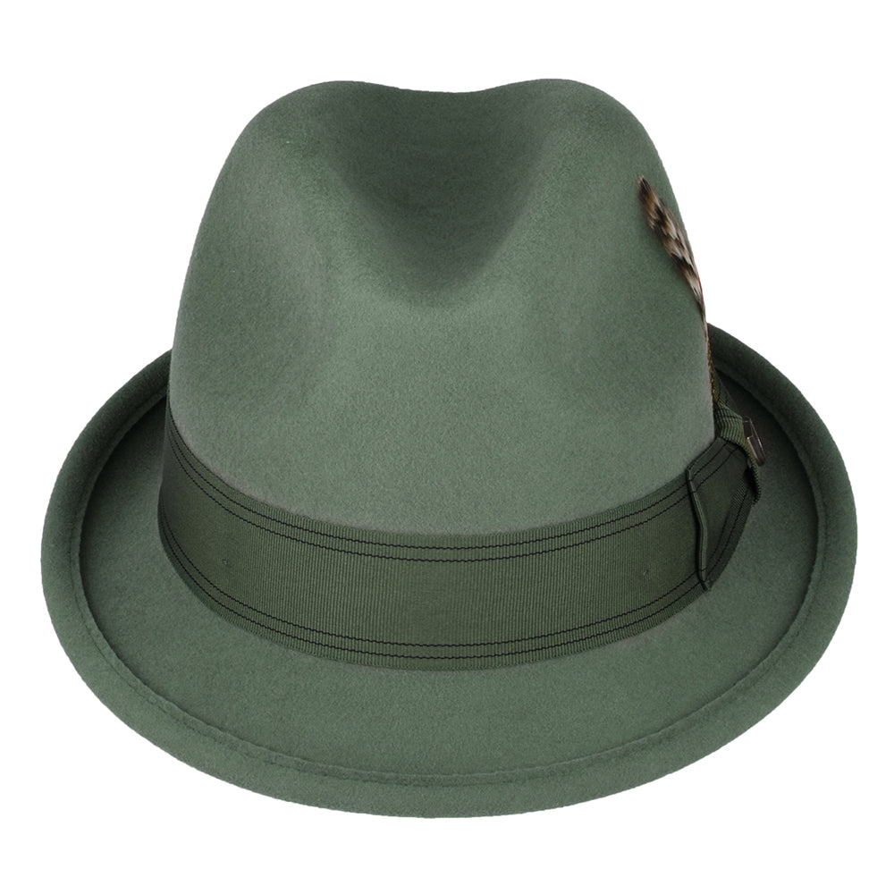 Brixton Hats Gain Wool Felt Trilby Hat - Light Olive