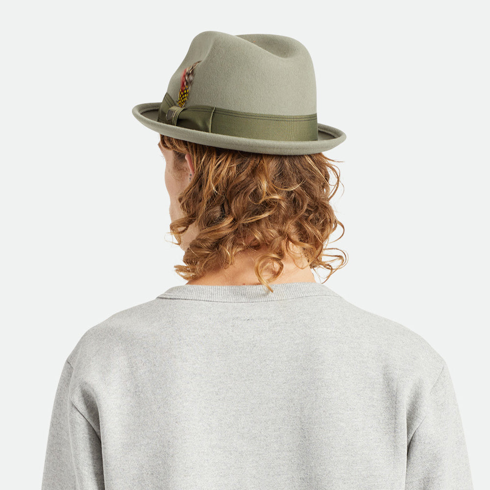 Brixton Hats Gain Wool Felt Trilby Hat - Light Olive