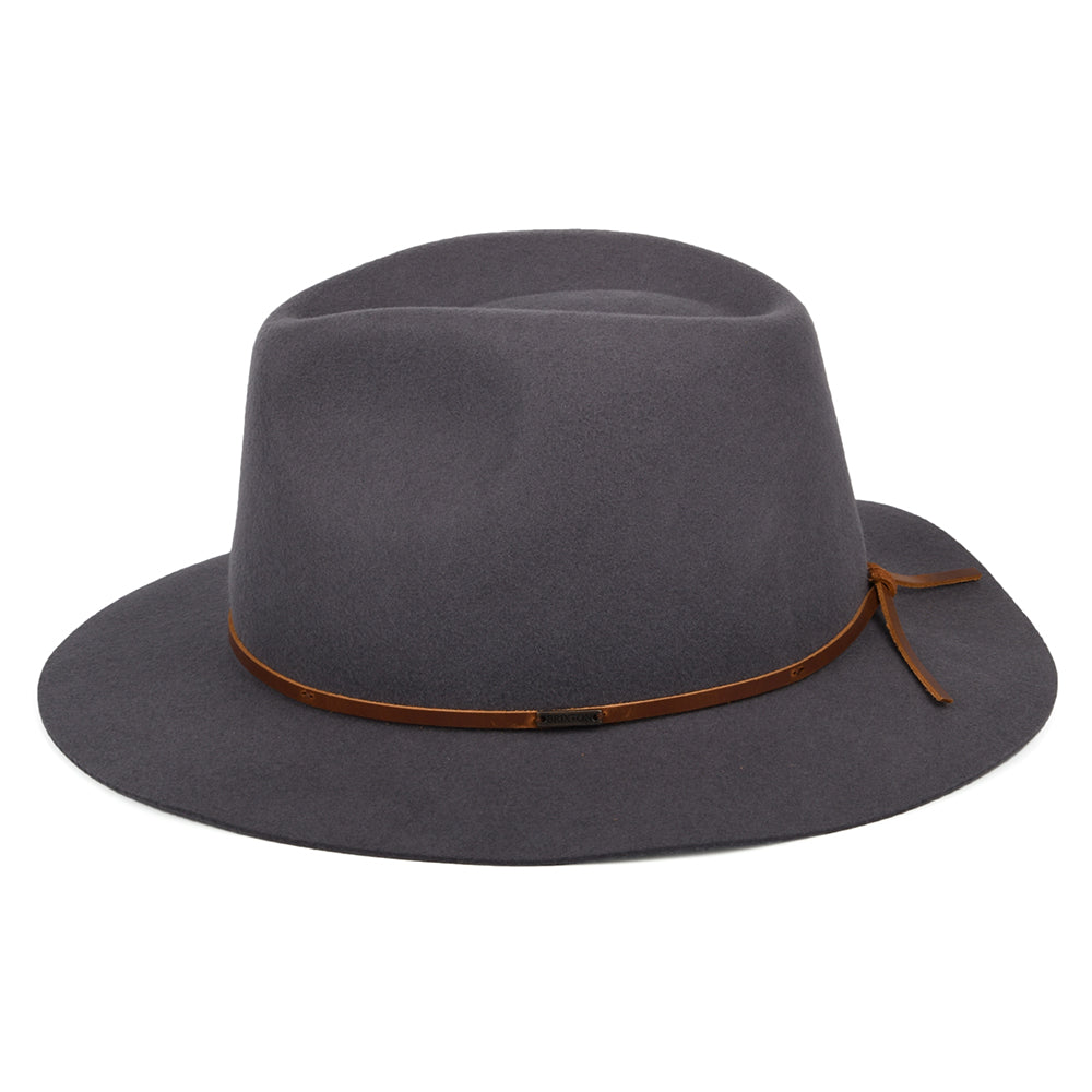 Brixton Hats Wesley Wool Felt Fedora Hat - Grey