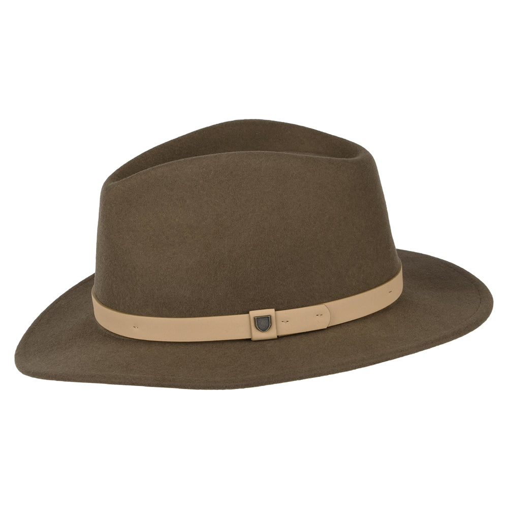 Brixton Hats Messer Wool Felt Fedora Hat - Brown-Natural