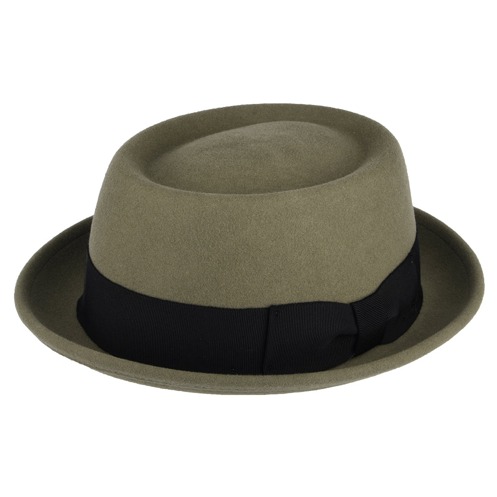 Bailey Hats Darron Crushable Water Repellent Wool Felt Pork Pie Hat - Khaki