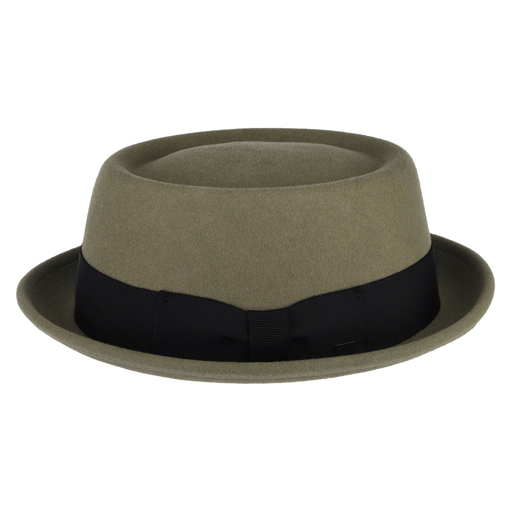 Bailey Hats Darron Crushable Water Repellent Wool Felt Pork Pie Hat - Khaki