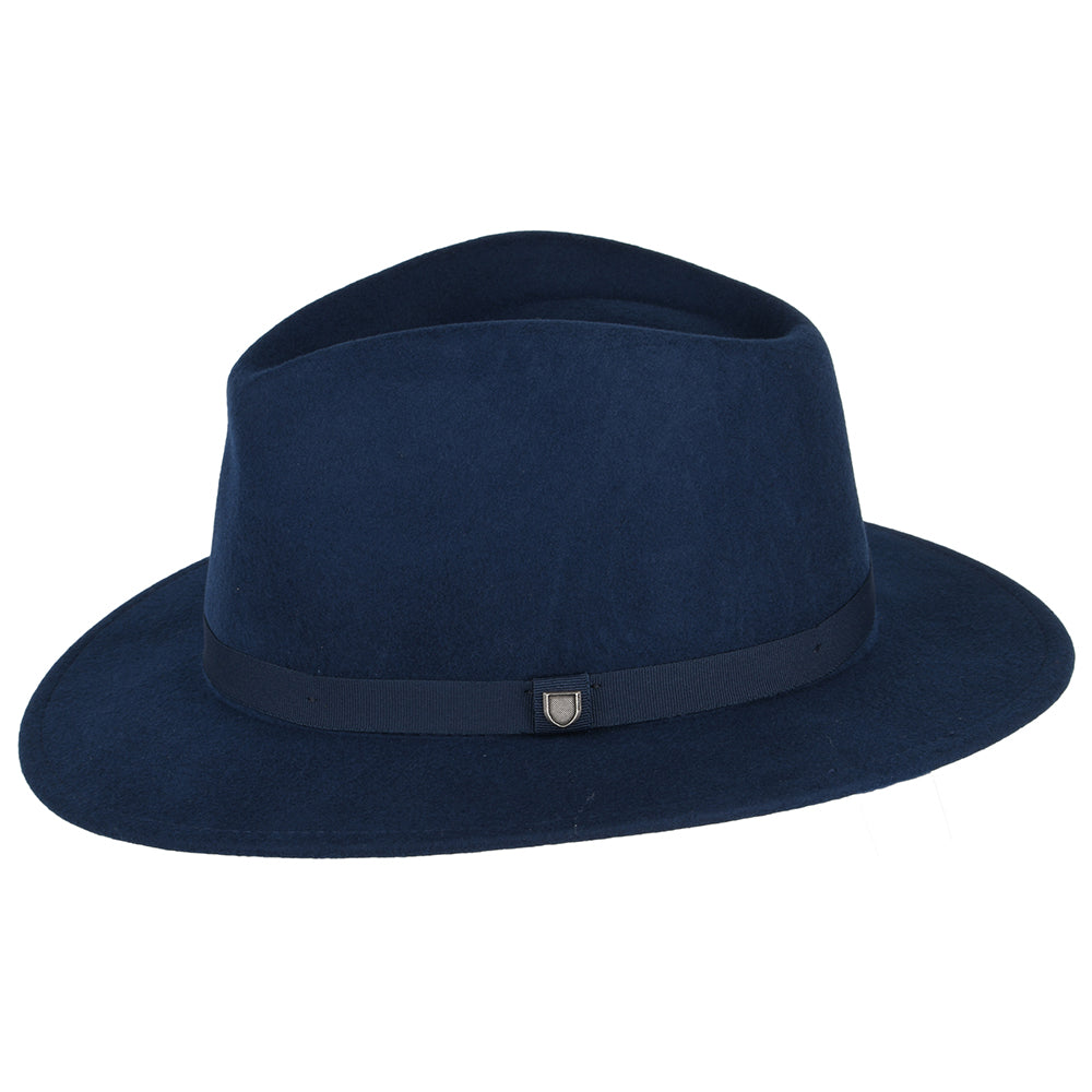 Brixton Hats Messer Packable Wool Felt Fedora Hat - Washed Navy