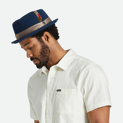 Brixton Hats Stout Wool Felt Pork Pie Hat - Washed Navy