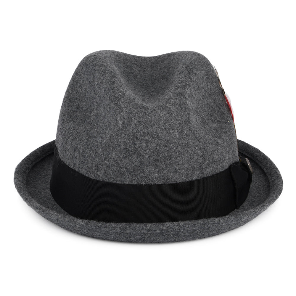 Brixton Hats Gain Wool Felt Trilby Hat - Dark Grey Heather