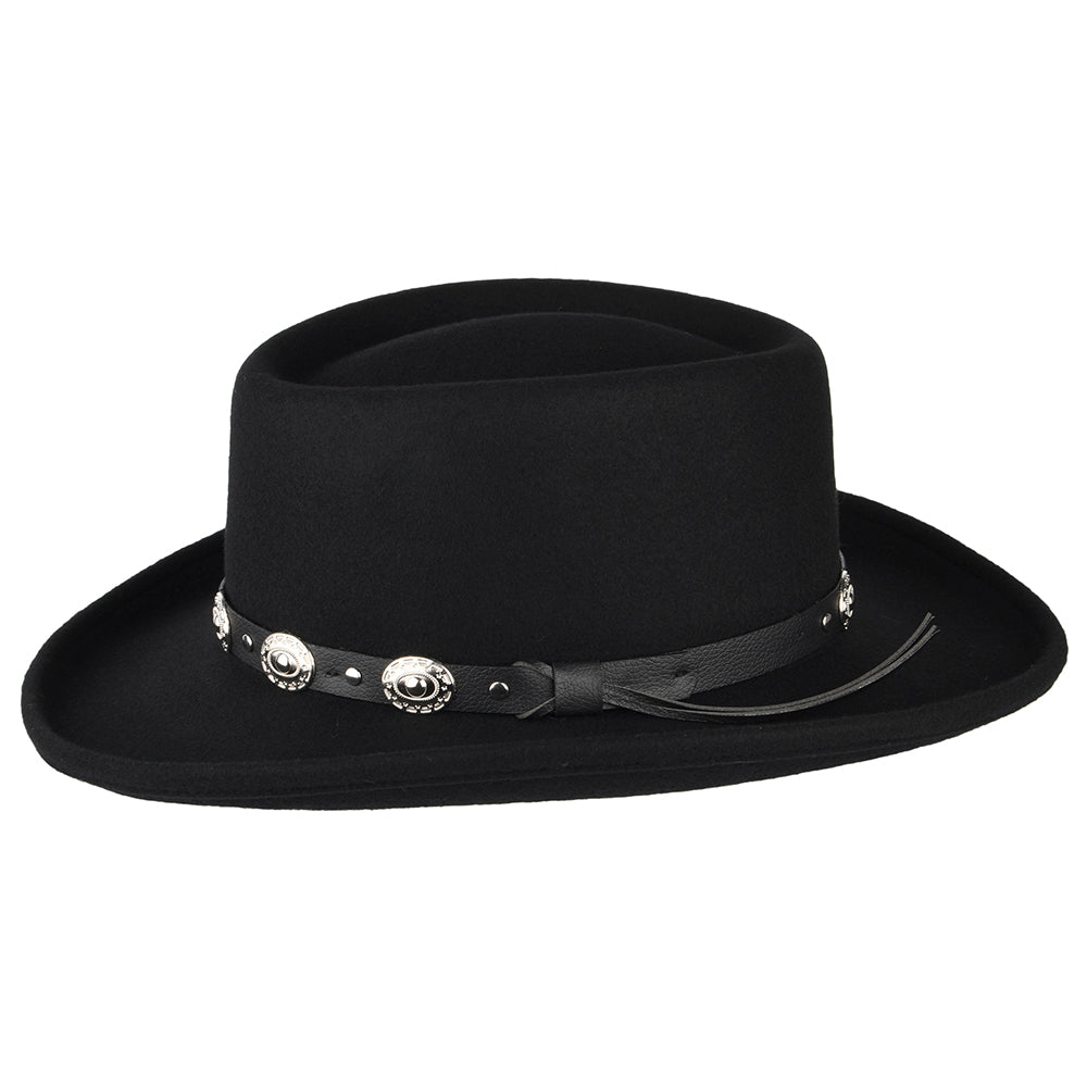 Jaxon & James Crossfire Wool Felt Gambler Hat - Black