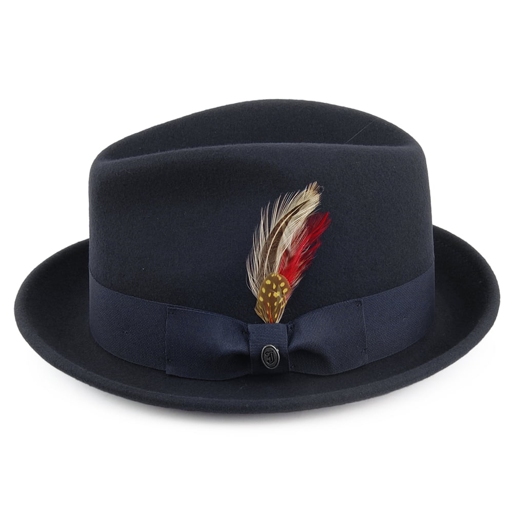 Jaxon & James Crushable Blues Trilby Hat - Navy Blue