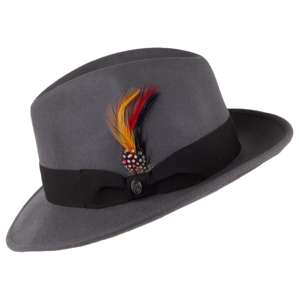 Jaxon & James Crushable Pinch Crown Fedora - Grey