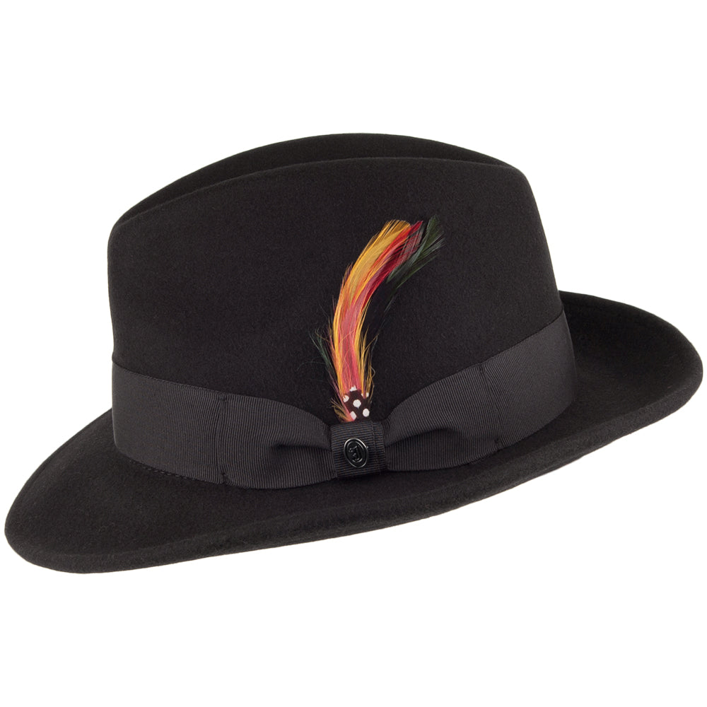 Jaxon & James Crushable Pinch Crown Fedora - Black