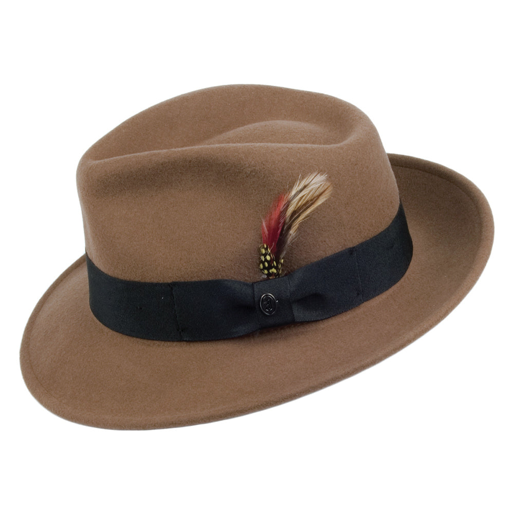 Jaxon & James Crushable C-Crown Wool Felt Fedora Hat - Pecan