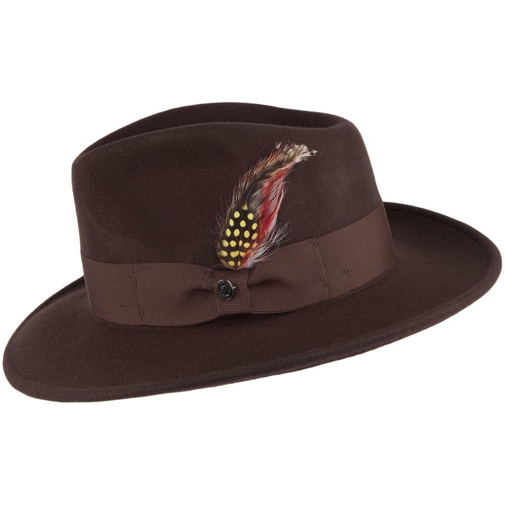 Jaxon & James Ford Fedora Hat - Brown