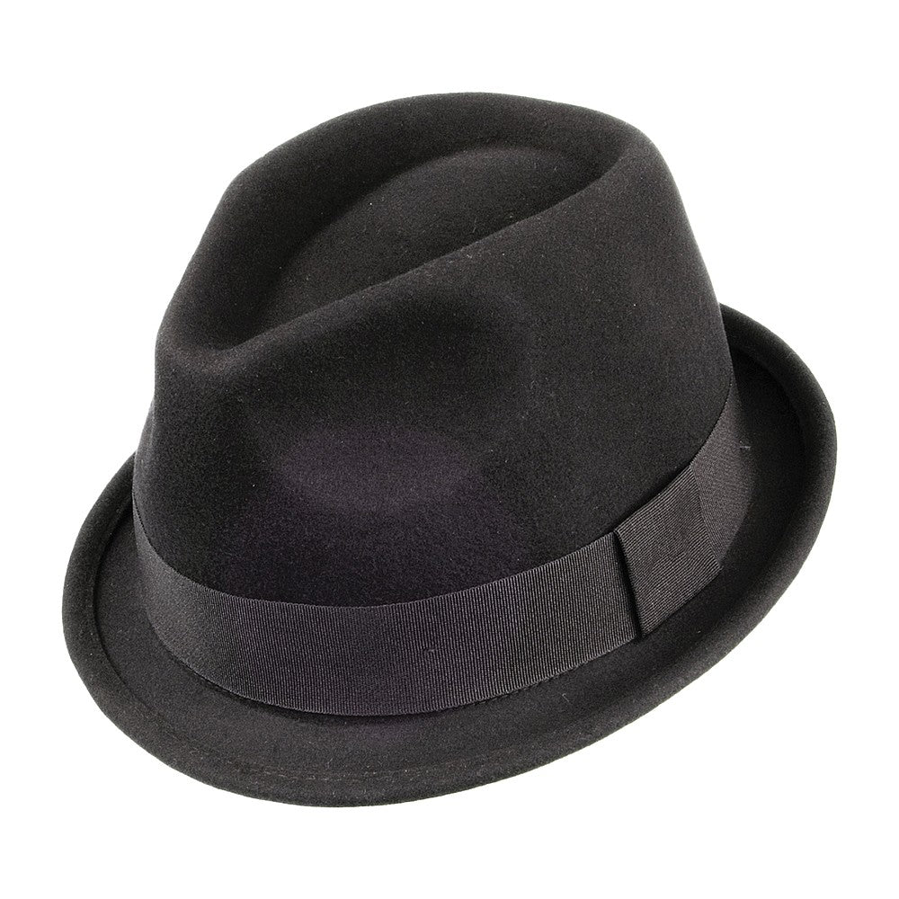 Jaxon & James Dekker Crushable Trilby Hat - Black