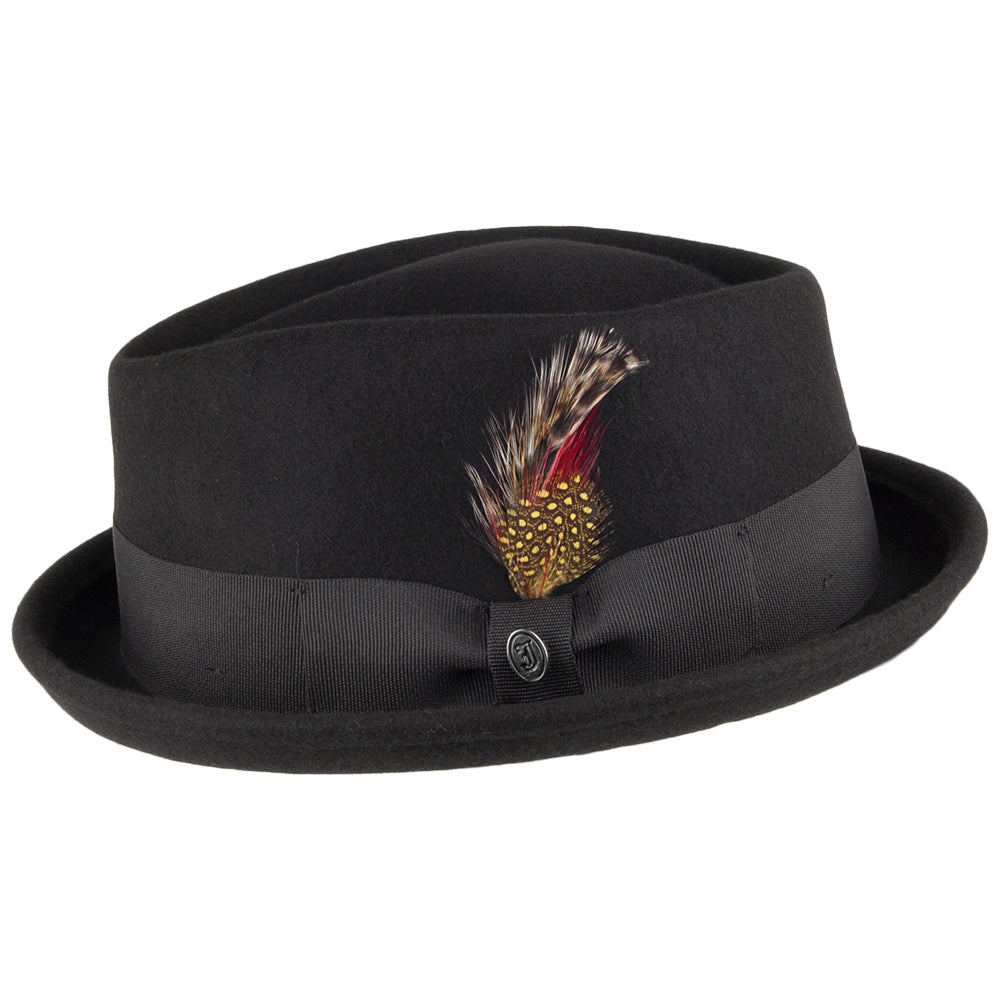 Jaxon & James Crushable Diamond Crown Pork Pie Hat - Black