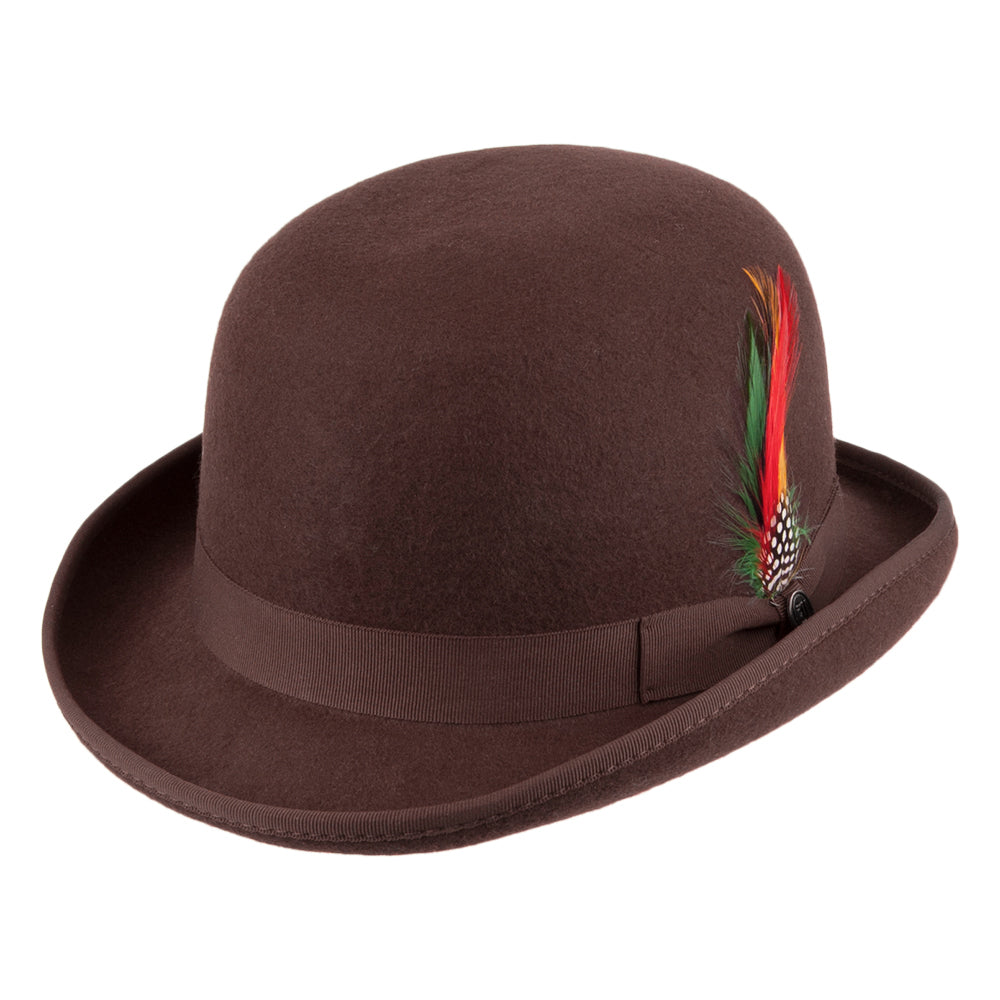 Jaxon & James Wool Felt English Bowler Hat - Brown