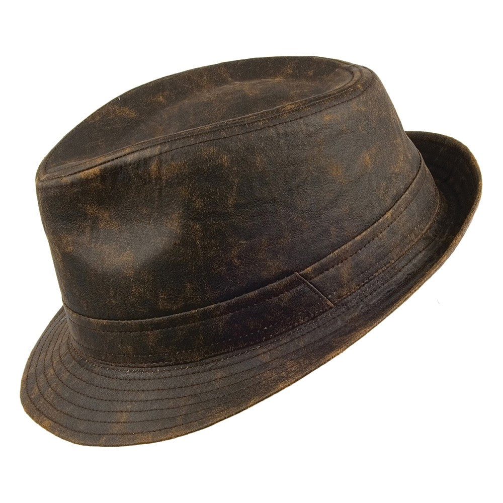 Jaxon & James Weathered Cotton Trilby - Brown