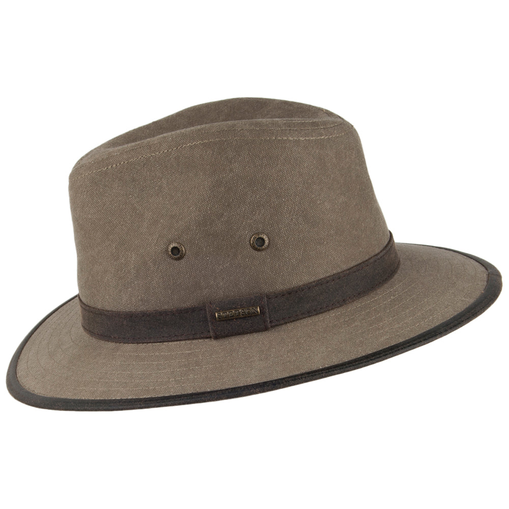 Stetson Hats Canvas Safari Fedora - Khaki