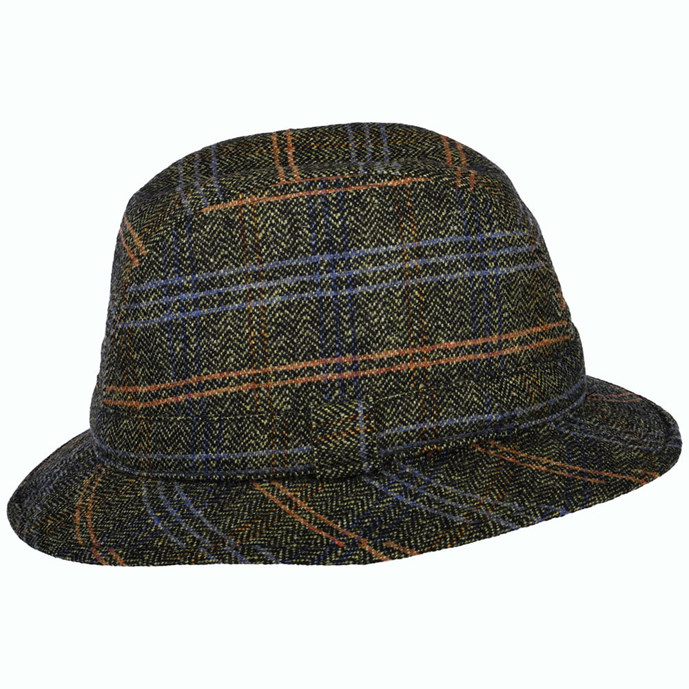 City Sport Herringbone Rollable Trilby Hat - Tan-Black-Multi